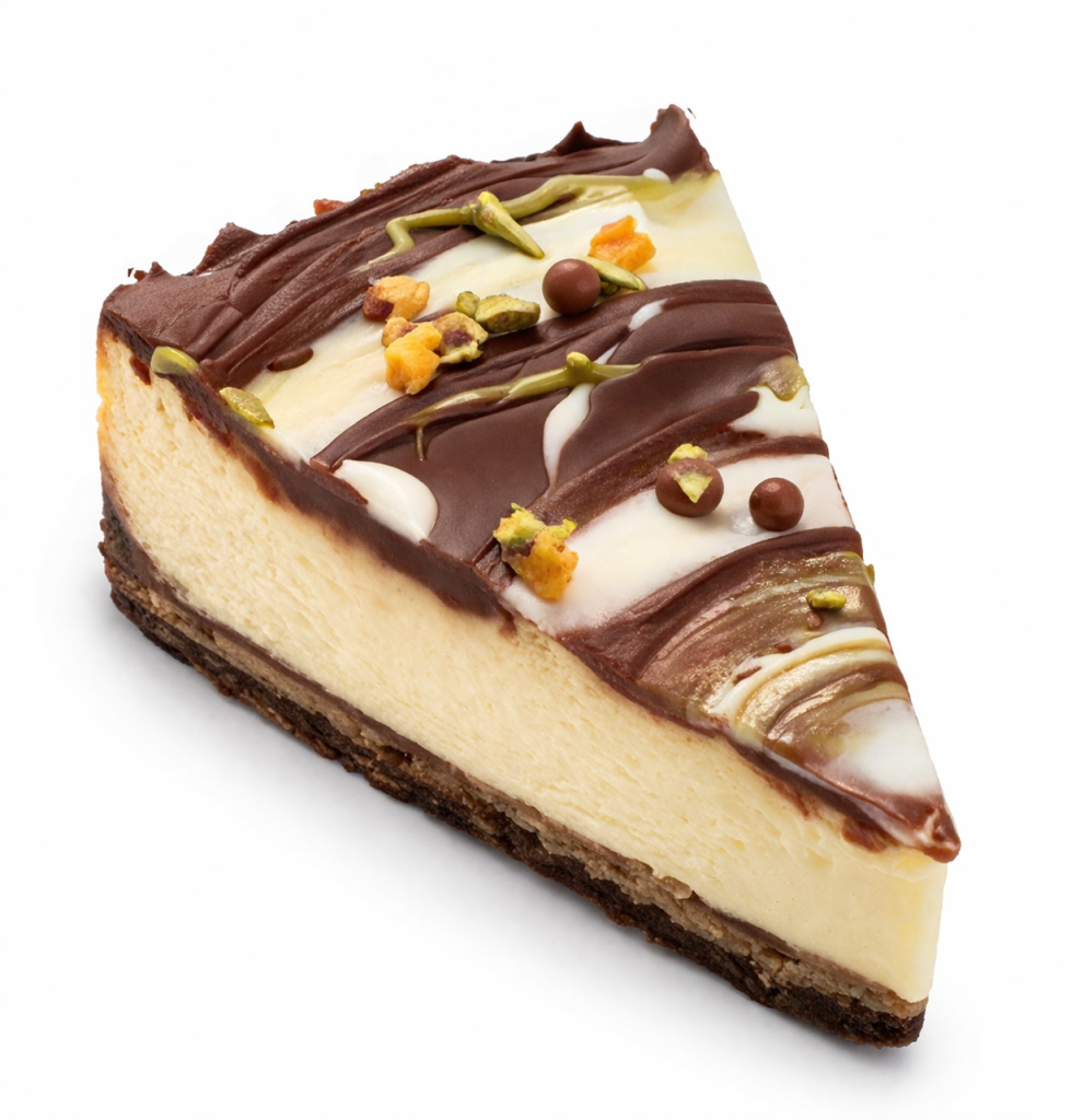 Dubai Chocolate Cheese Cake Slice